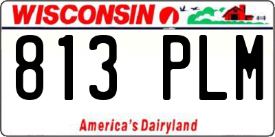 WI license plate 813PLM