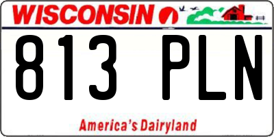 WI license plate 813PLN