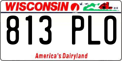 WI license plate 813PLO
