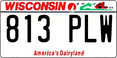 WI license plate 813PLW