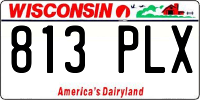 WI license plate 813PLX