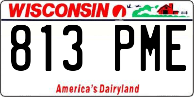 WI license plate 813PME