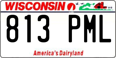 WI license plate 813PML