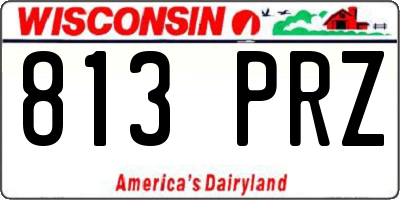WI license plate 813PRZ