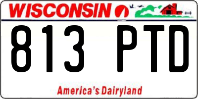 WI license plate 813PTD