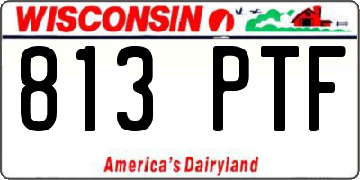 WI license plate 813PTF