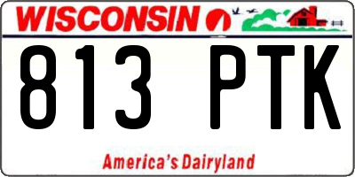 WI license plate 813PTK