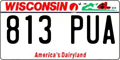 WI license plate 813PUA