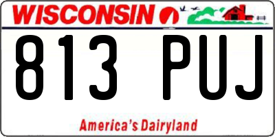 WI license plate 813PUJ