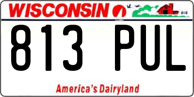 WI license plate 813PUL