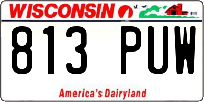 WI license plate 813PUW
