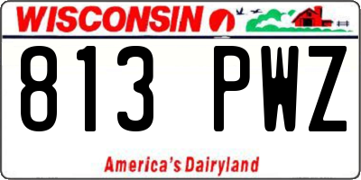 WI license plate 813PWZ