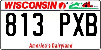 WI license plate 813PXB