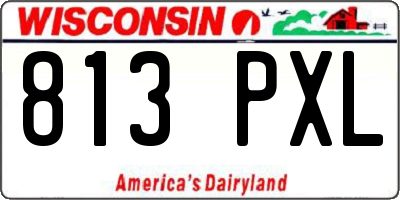 WI license plate 813PXL