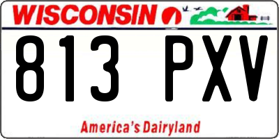 WI license plate 813PXV