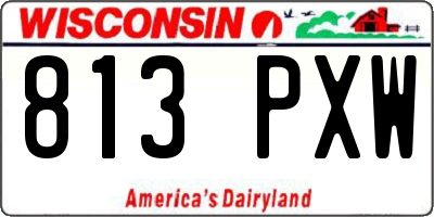 WI license plate 813PXW