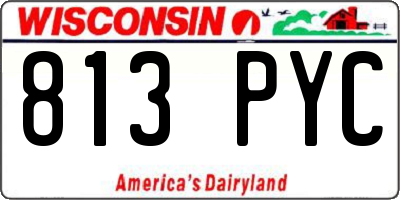 WI license plate 813PYC