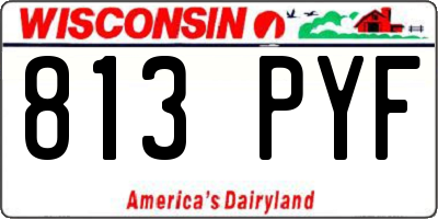 WI license plate 813PYF