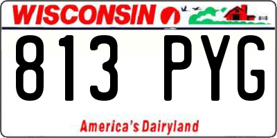 WI license plate 813PYG