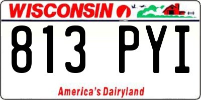 WI license plate 813PYI