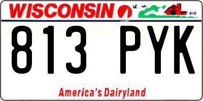 WI license plate 813PYK