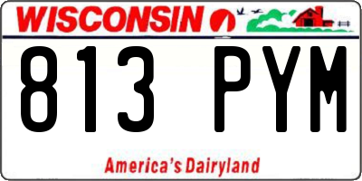 WI license plate 813PYM