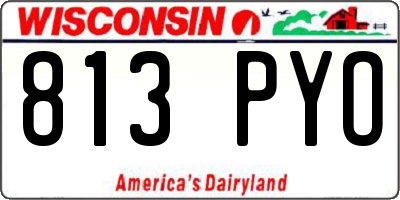 WI license plate 813PYO