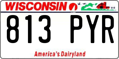 WI license plate 813PYR