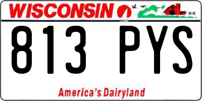 WI license plate 813PYS