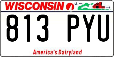 WI license plate 813PYU