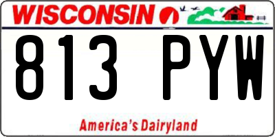 WI license plate 813PYW