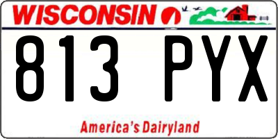 WI license plate 813PYX