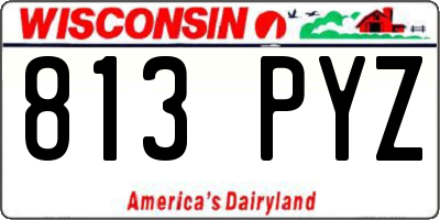 WI license plate 813PYZ