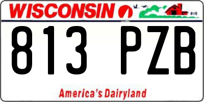 WI license plate 813PZB