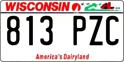 WI license plate 813PZC