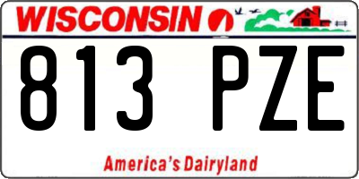 WI license plate 813PZE