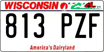 WI license plate 813PZF