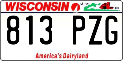 WI license plate 813PZG