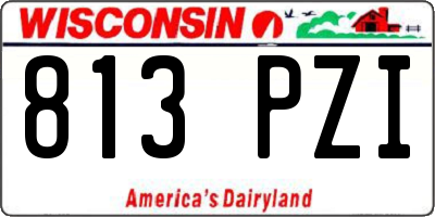 WI license plate 813PZI