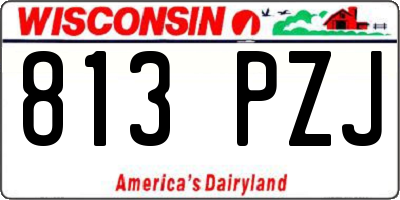 WI license plate 813PZJ