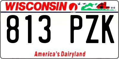 WI license plate 813PZK