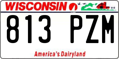 WI license plate 813PZM