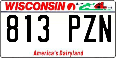 WI license plate 813PZN
