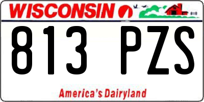 WI license plate 813PZS