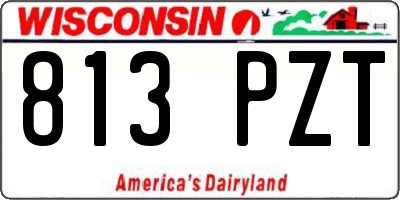 WI license plate 813PZT