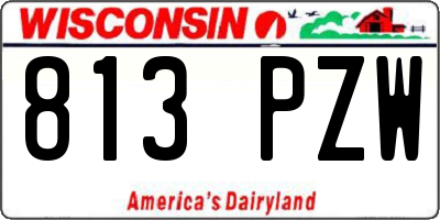WI license plate 813PZW