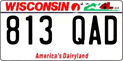 WI license plate 813QAD