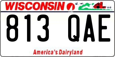 WI license plate 813QAE