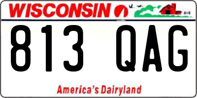 WI license plate 813QAG