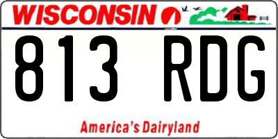 WI license plate 813RDG